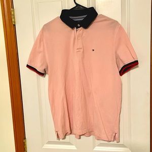 Pink and Navy Blue collar Tommy Hilfiger Medium Polo